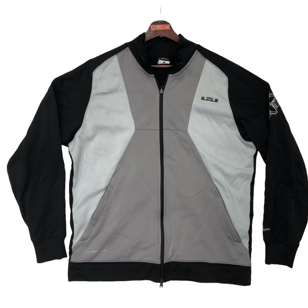 Nike Lebron James Size Large Diamond Collection Full Zip Jacket Therma-Fit Black